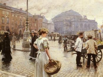 Paul Gustave Fischer : A View Of Kongens Nytorv